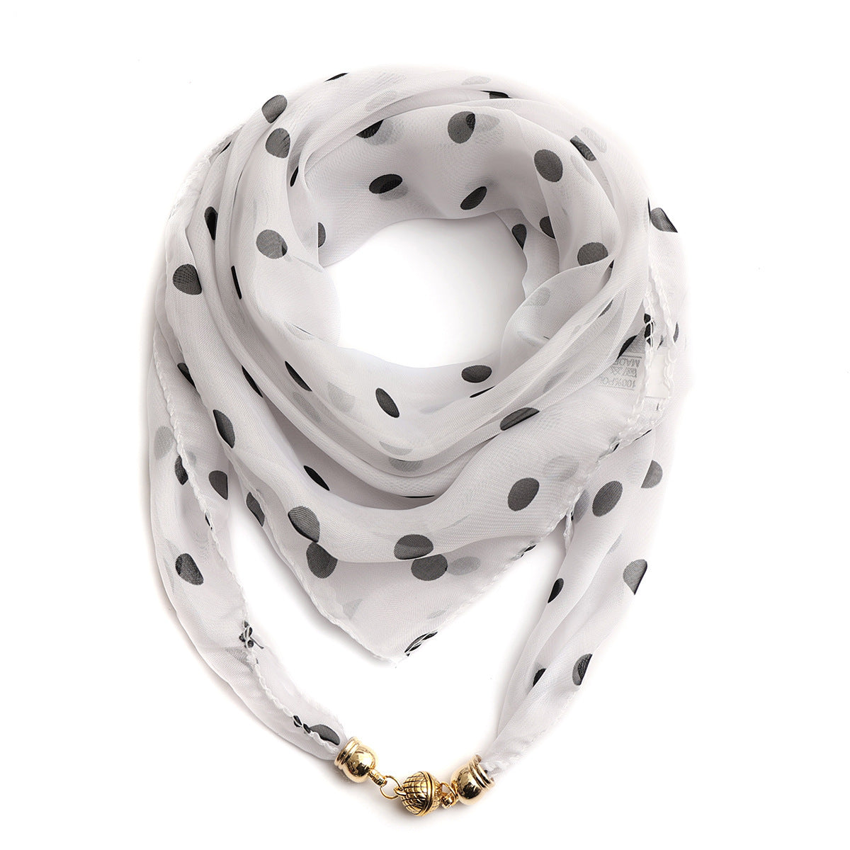 Golden Ball Floral Chiffon Scarf Women's Printed Thin