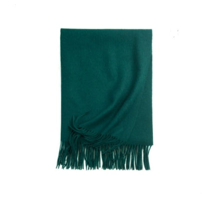 Autumn Winter Women's Solid Color Scarf Men's Plain Shawl Thickened Cloak