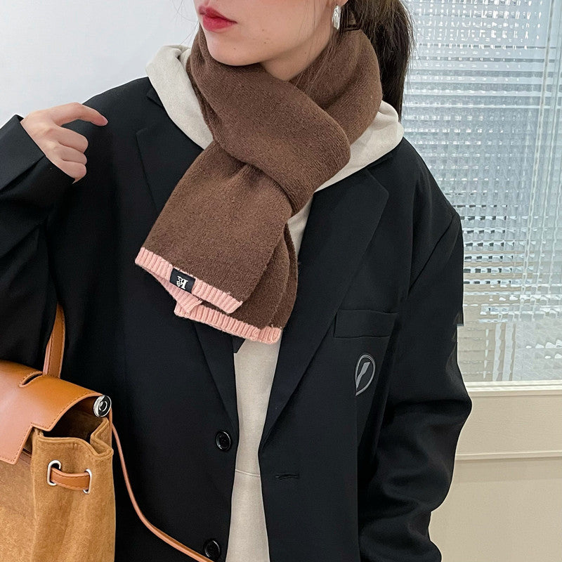 Simple And Versatile Everyday Solid Color Scarf Stitching