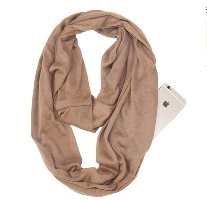 Zipper pocket solid color collar