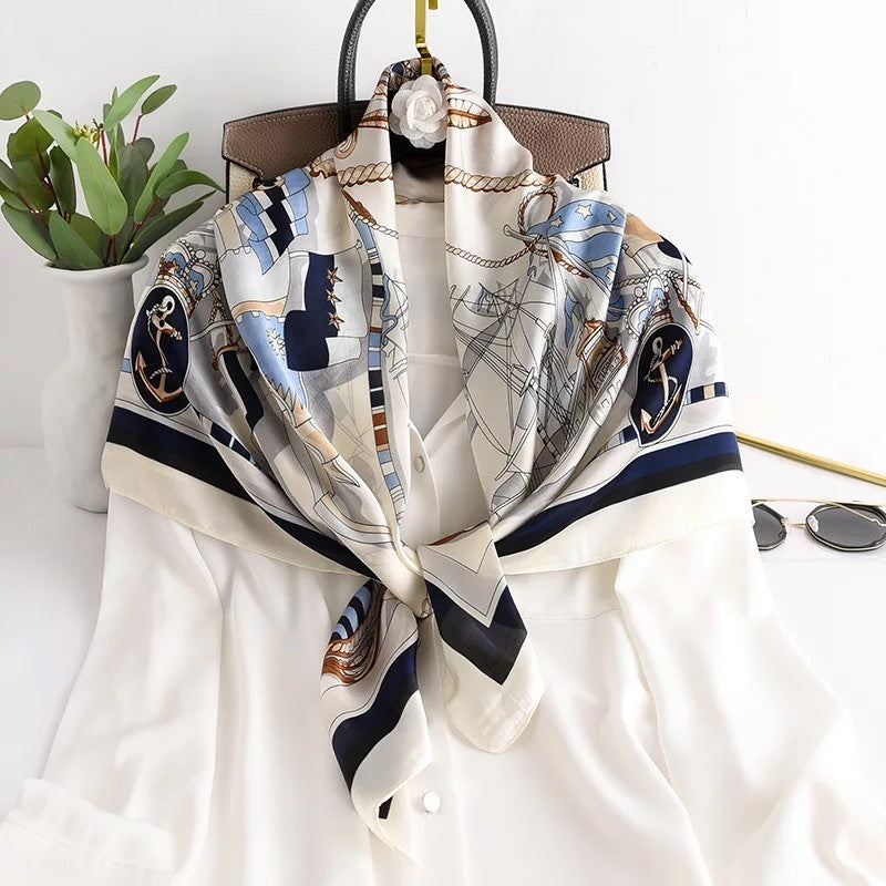 Printed 90 Square Towel Fashion Printed Decoration Sunscreen Shawl