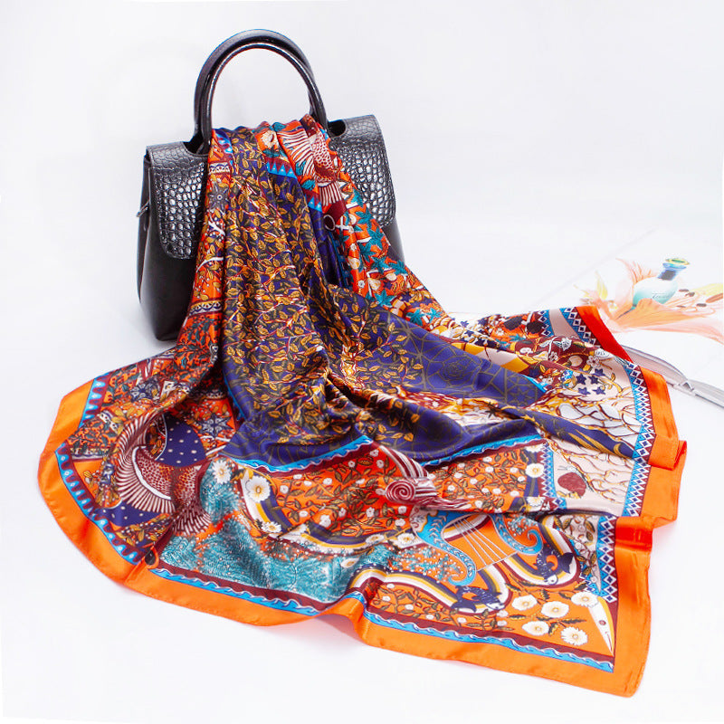 Silk Printed Scarf In Europe And America