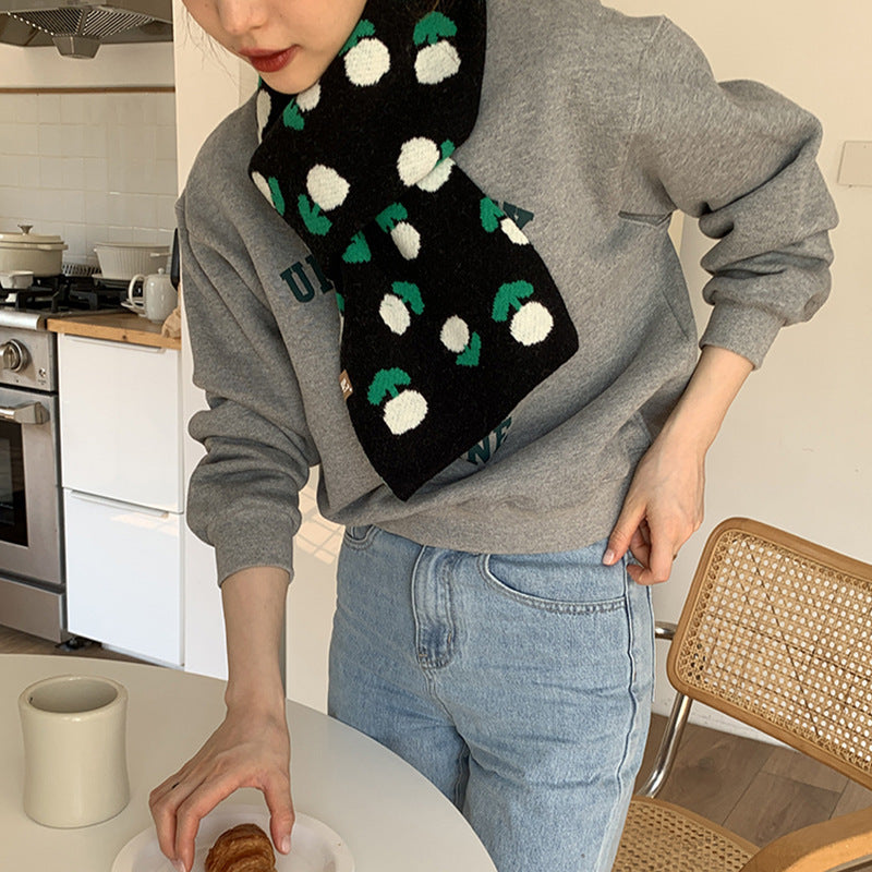 New Jacquard Tulip Wool Scarf Female