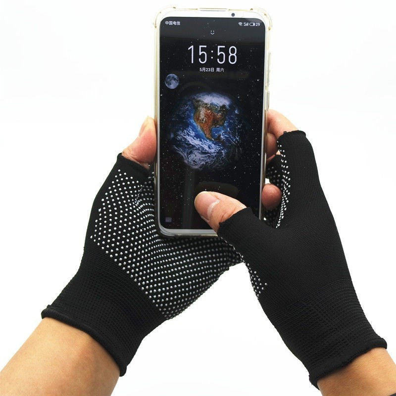 Half-finger Non-slip Gloves Men's Thin Breathable Women's Riding And Driving Nylon Work