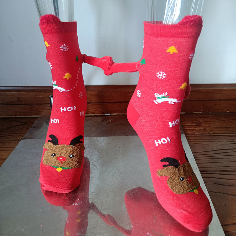 Men's And Women's Fashion Magnetic Handle Cute Mid-calf Length Socks