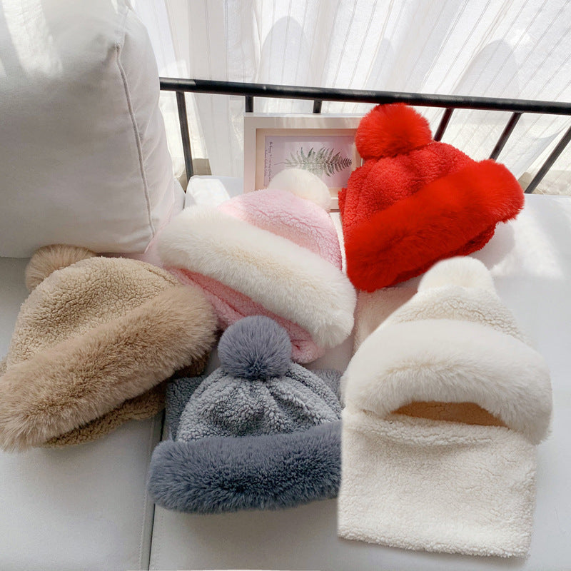 One-piece Baby Cold And Warm Thick Plush Hat