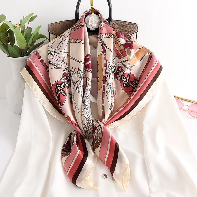 Printed 90 Square Towel Fashion Printed Decoration Sunscreen Shawl