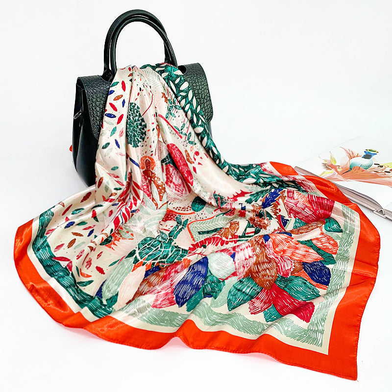 Silk Printed Scarf In Europe And America