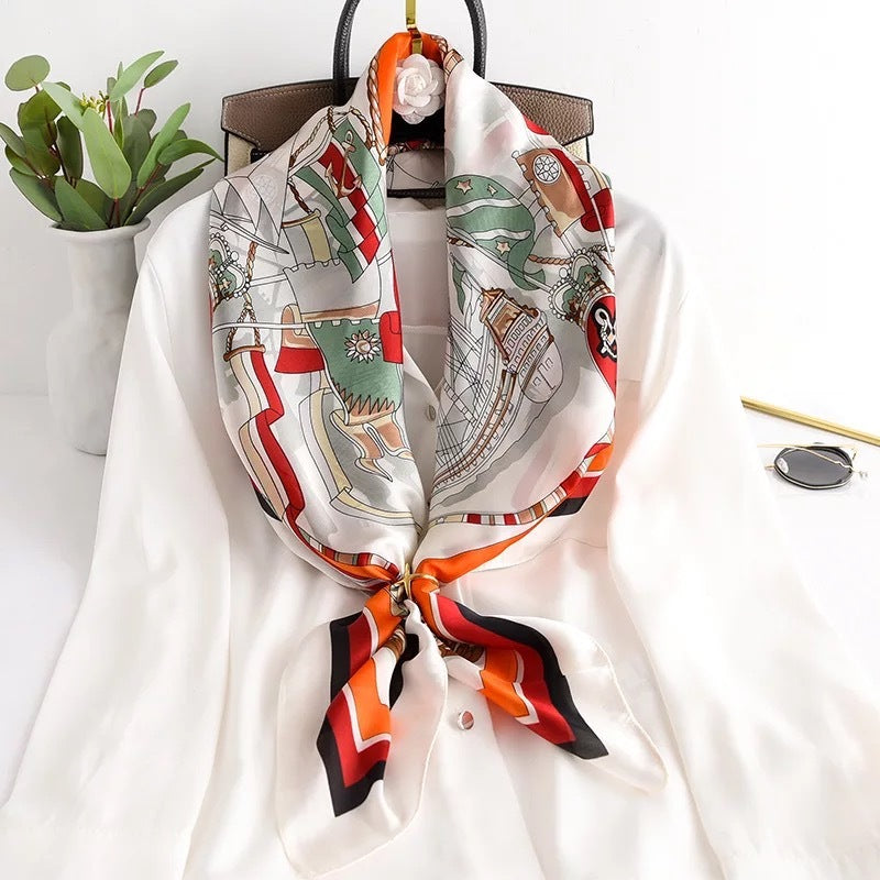 Printed 90 Square Towel Fashion Printed Decoration Sunscreen Shawl