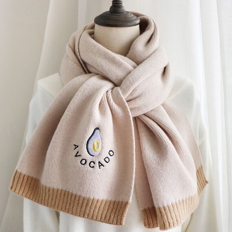 Knitted Scarf In Japanese Autumn And Winter
