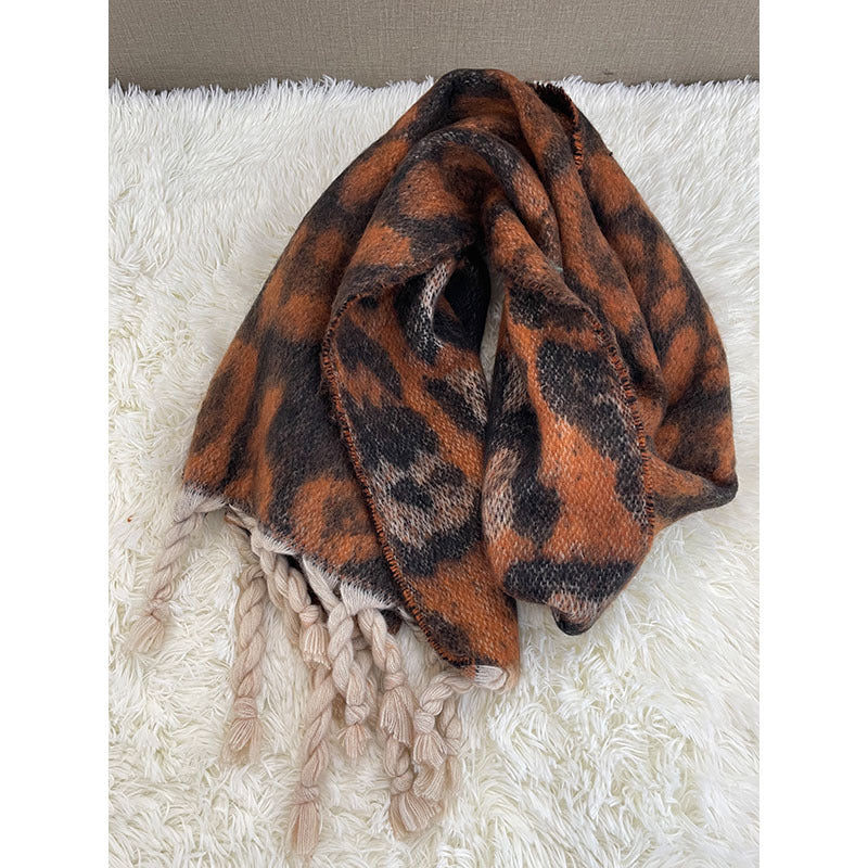 Women's Thick Fringed Houndstooth All-match Shawl Scarf
