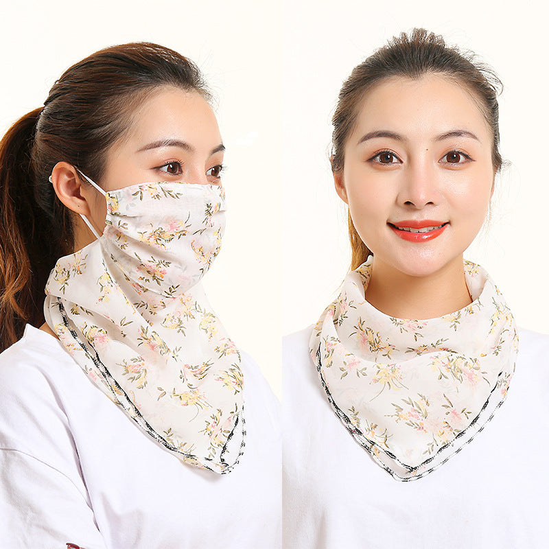 Bib Silk Scarf Women Summer Sunscreen Mask Neck Guard Face Mask