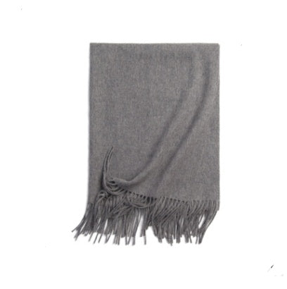 Autumn Winter Women's Solid Color Scarf Men's Plain Shawl Thickened Cloak