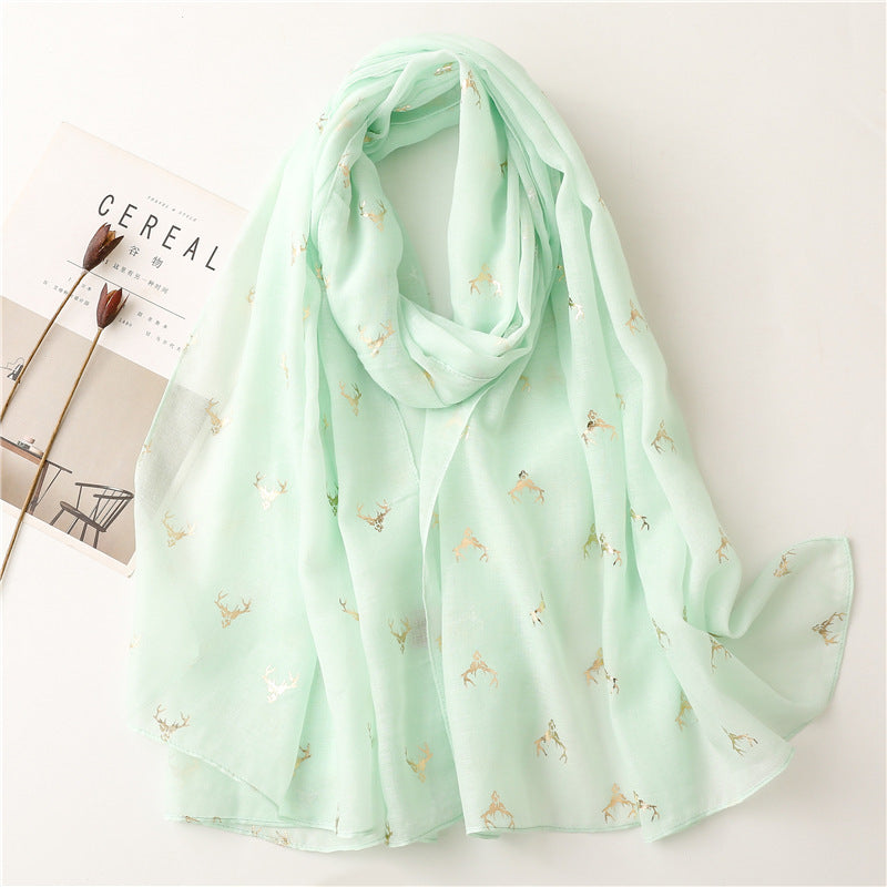 Fresh Warm Warm Wind Voile Cotton And Linen Feel Scarf