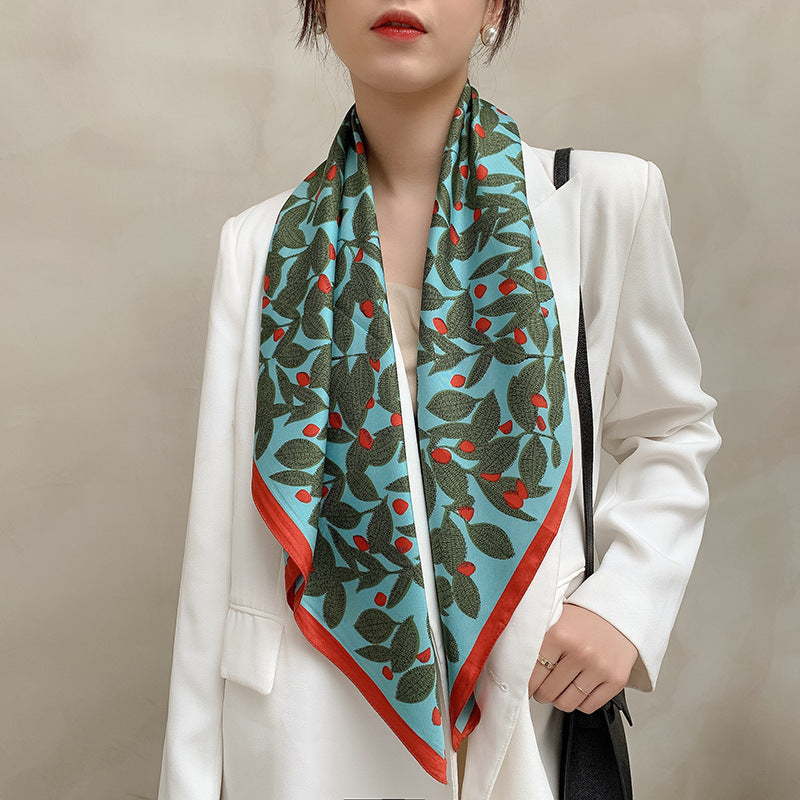 New 90cm Twill Silk Large Square Women's Shawl