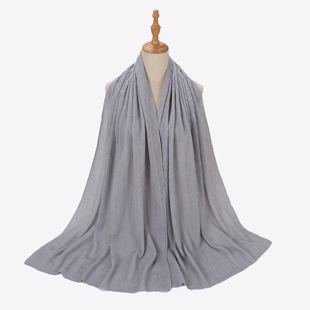 Silver Silk Crumpled Toe Scarf