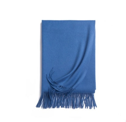 Autumn Winter Women's Solid Color Scarf Men's Plain Shawl Thickened Cloak