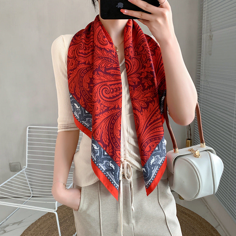 New 90cm Twill Silk Large Square Women's Shawl