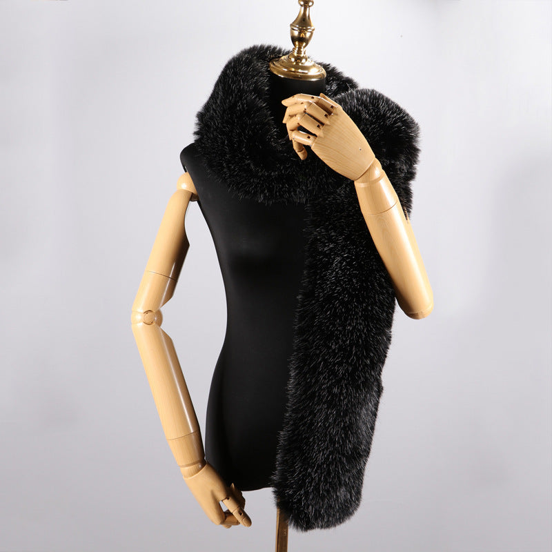 Women's Imitation Fox Fur Winter Extended Bib Shawl