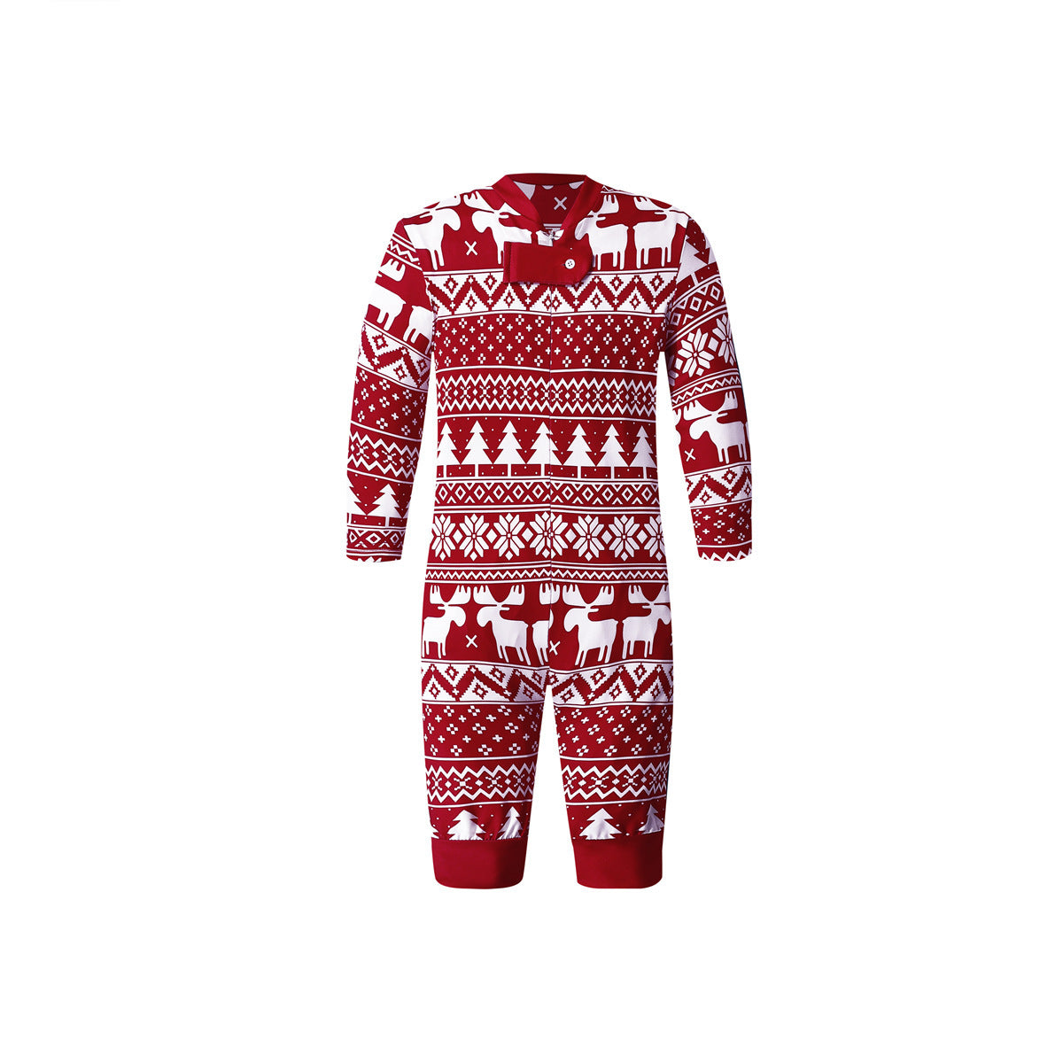 Christmas Print Contrast Color Parent-child Home Service Suit