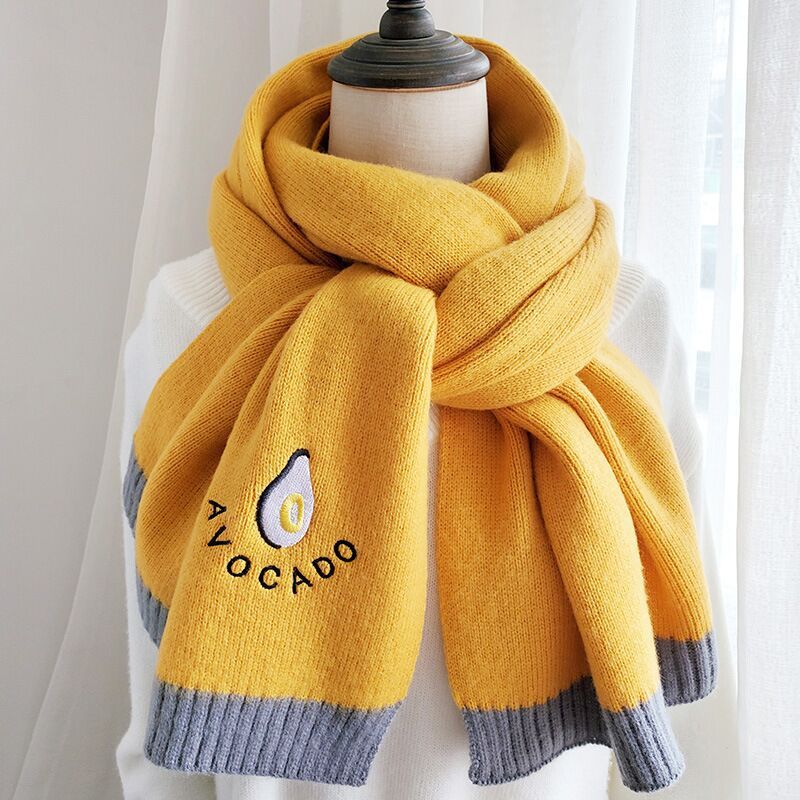 Knitted Scarf In Japanese Autumn And Winter