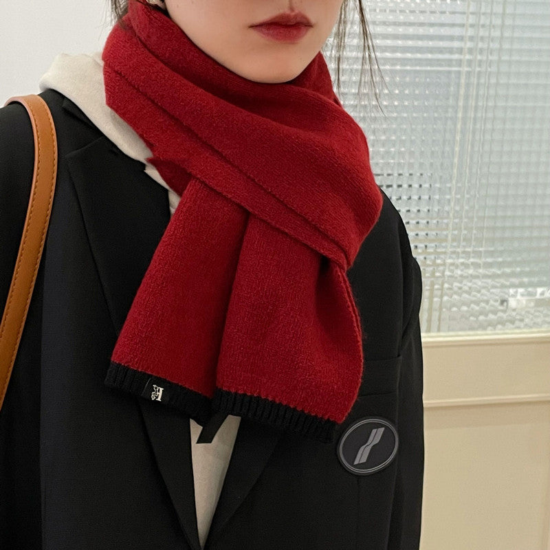 Simple And Versatile Everyday Solid Color Scarf Stitching