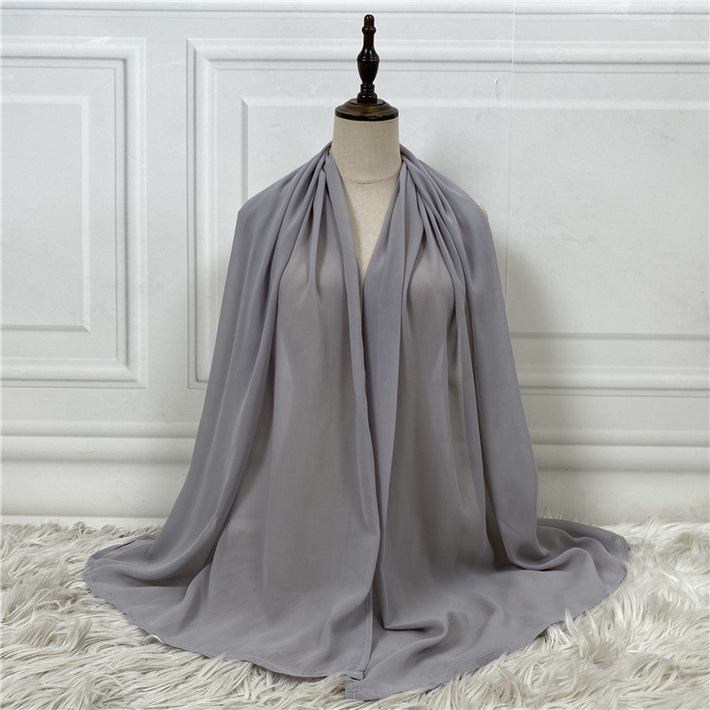 Solid Color Robe Fashion Chiffon Turban