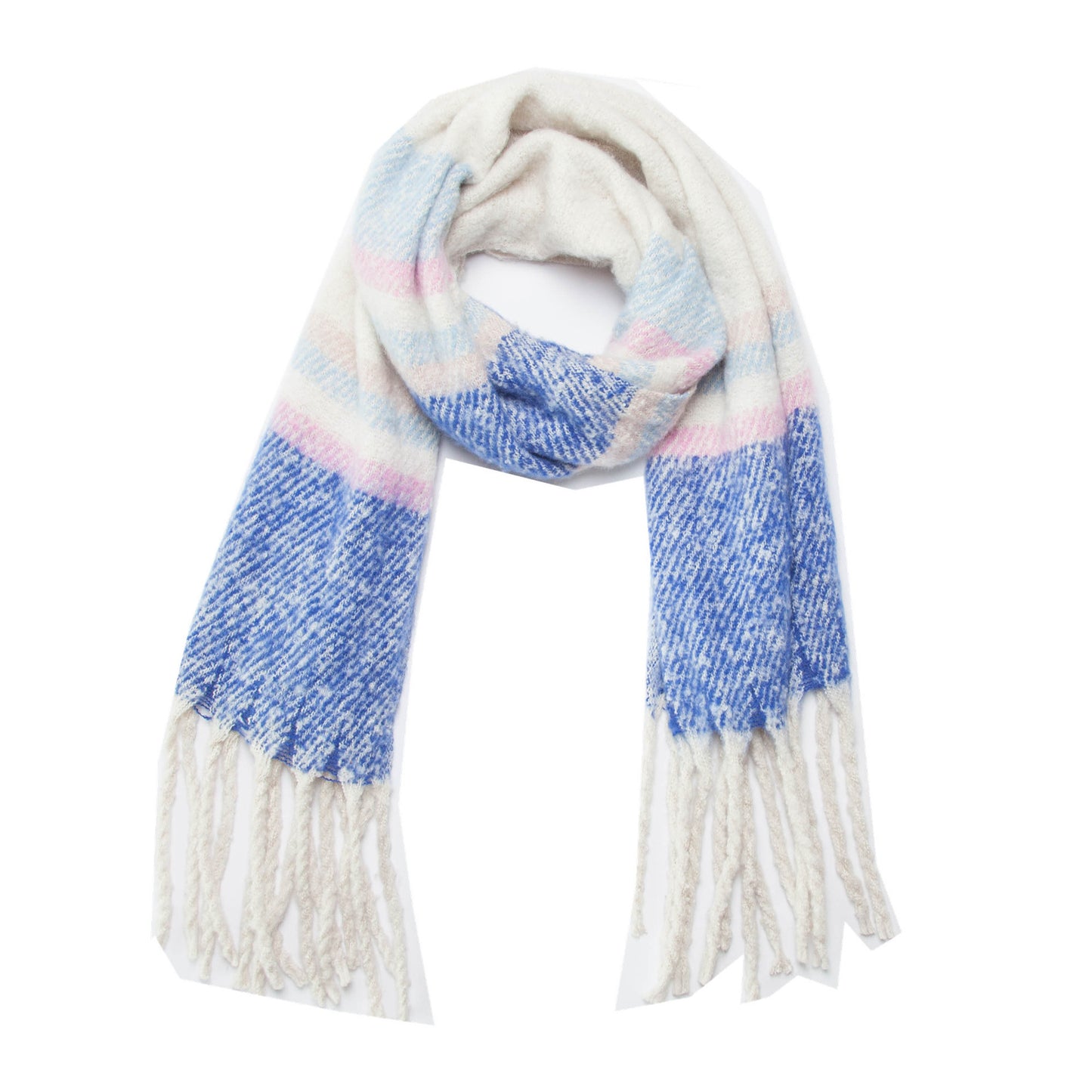 Thickened Circle Yarn Coarse Fringe Mixed Color Scarf