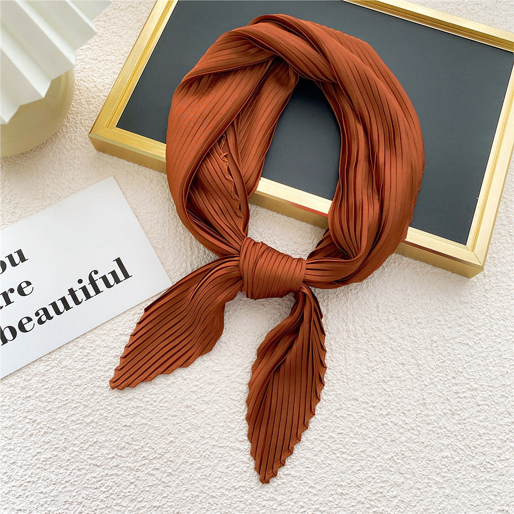 Women's Fashion Solid Color Pleated Scarf