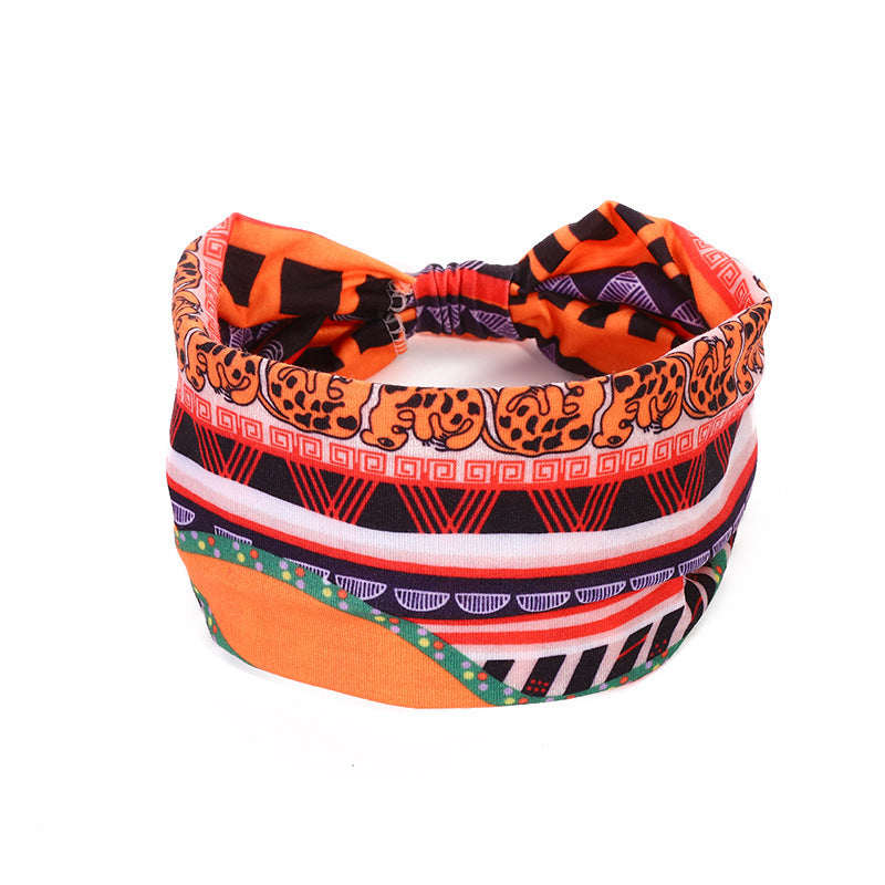 Headscarf African Print Hair Band Elastic Women Sports Yoga Hair Band Wide Brim