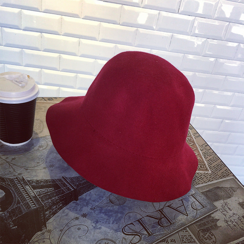 Thick pure wool top hat in autumn and winter