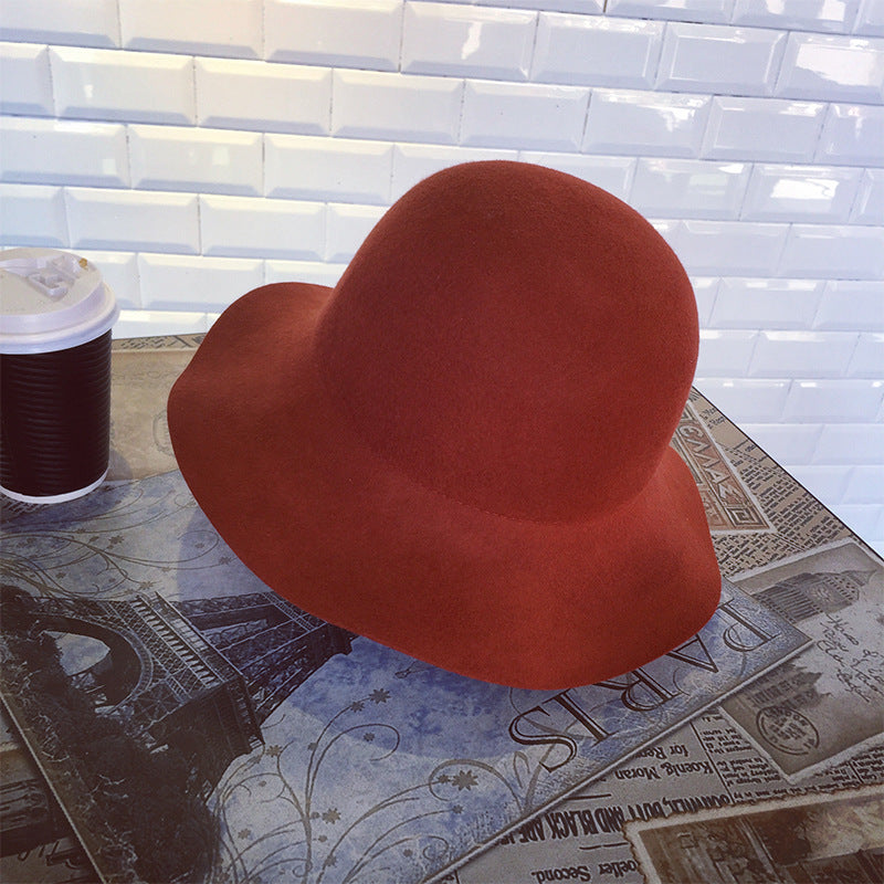 Thick pure wool top hat in autumn and winter