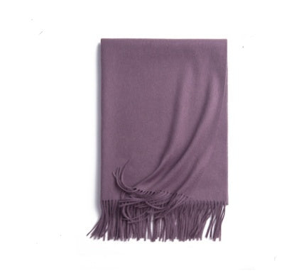 Autumn Winter Women's Solid Color Scarf Men's Plain Shawl Thickened Cloak