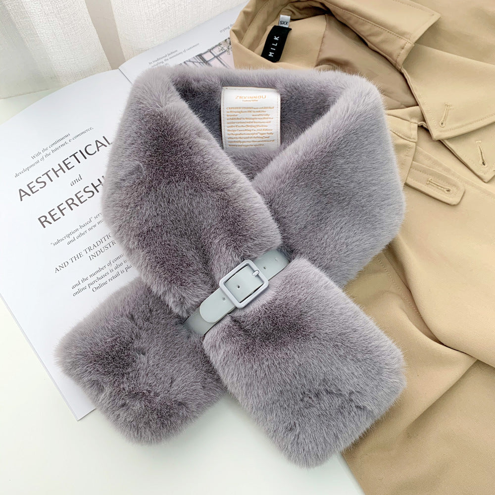 Korean Version Of Warm Fashion Cross Scarf