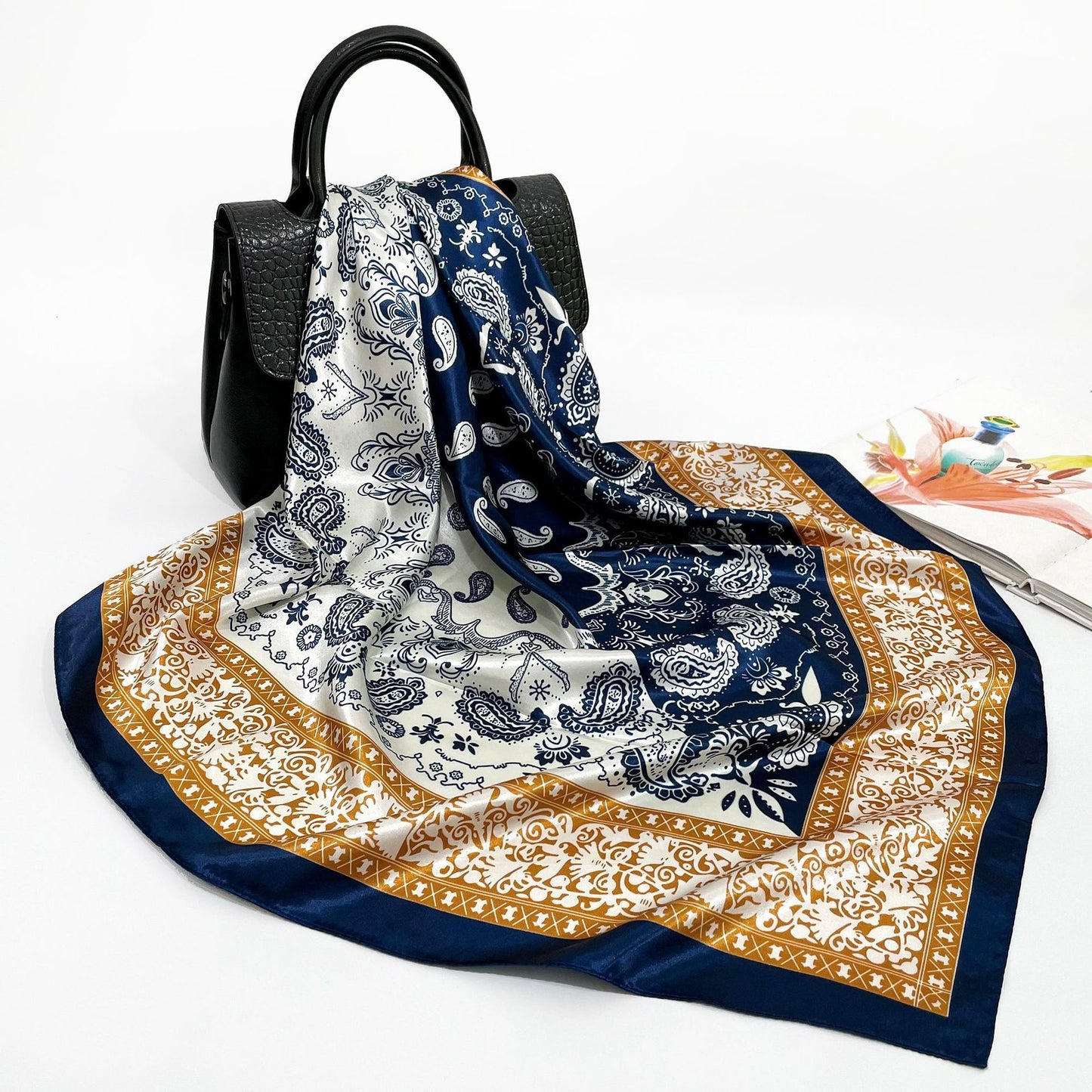 Spring And Autumn New 90cm Silk Scarf Silk Square