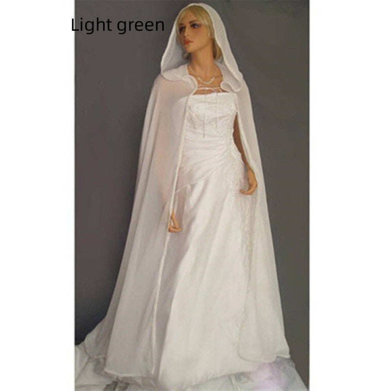 Chiffon Translucent Cape Hooded Shawl Girl