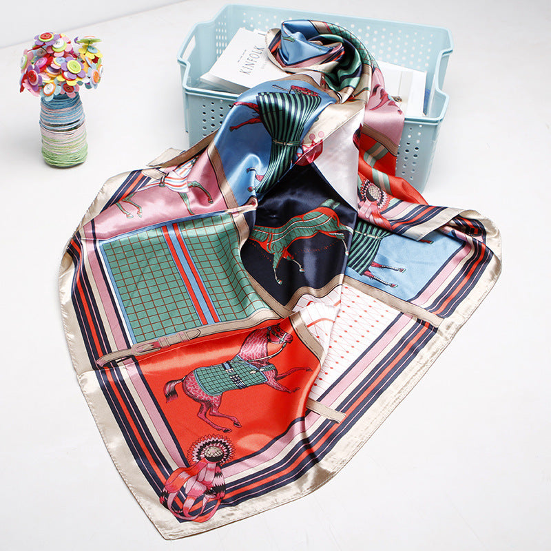 Women's 90cm Silk Like Bib Cashew Print