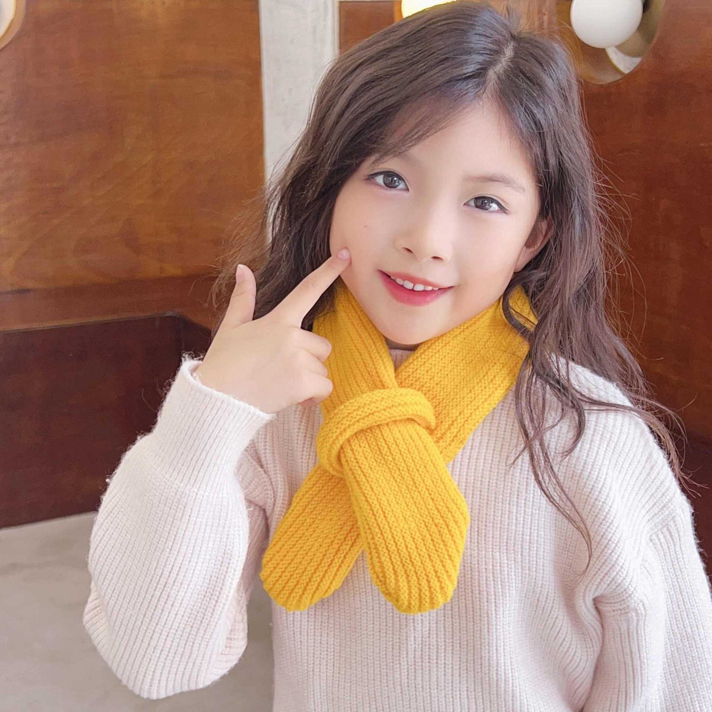 Autumn And Winter Thermal Knitting Wool Baby Bib Scarf