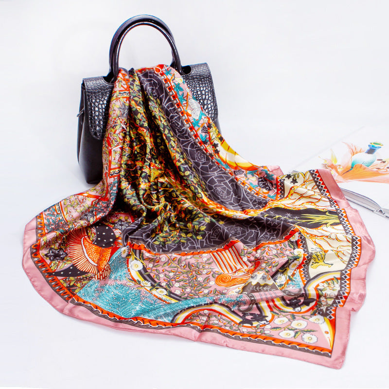 Silk Printed Scarf In Europe And America