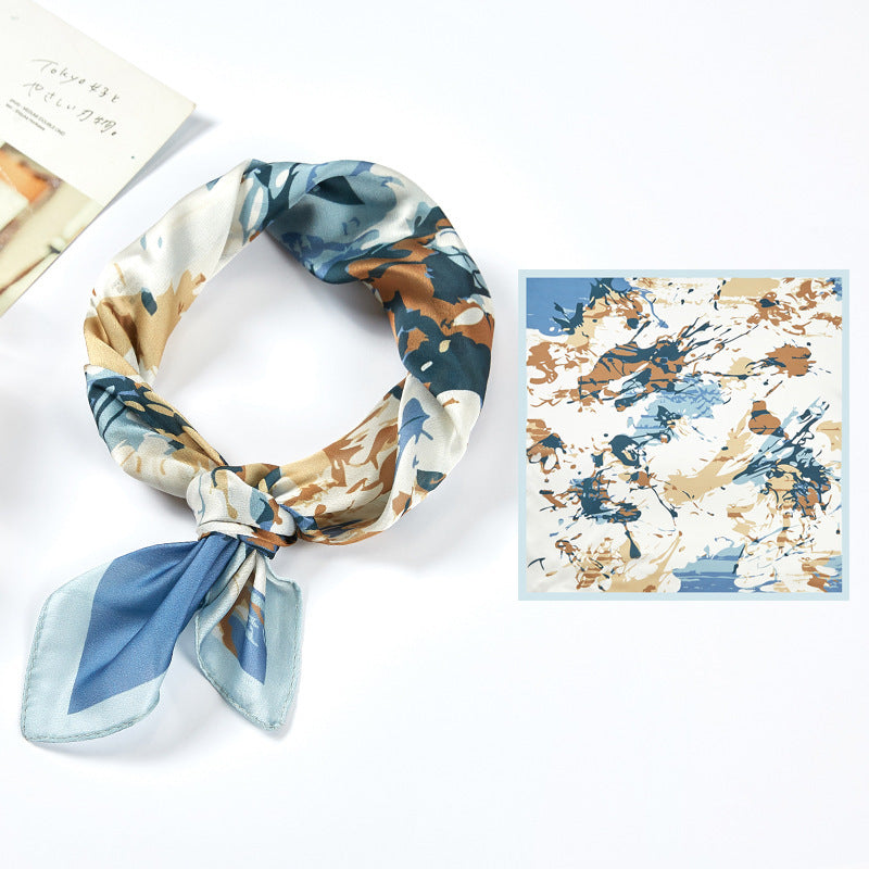 Silk Satin Printed Scarf Scarf Shawl