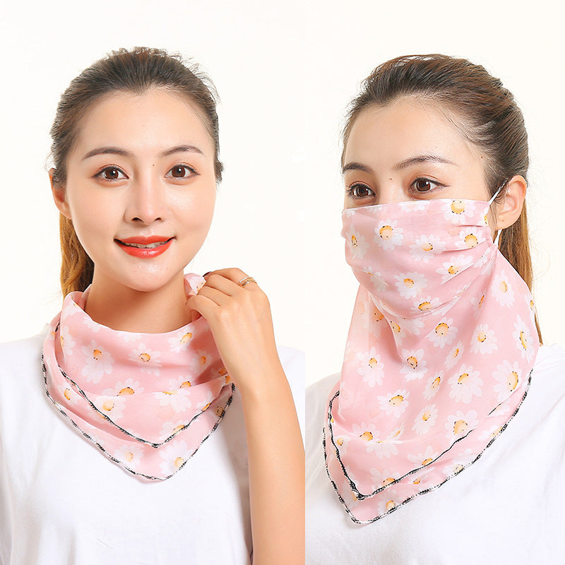 Bib Silk Scarf Women Summer Sunscreen Mask Neck Guard Face Mask