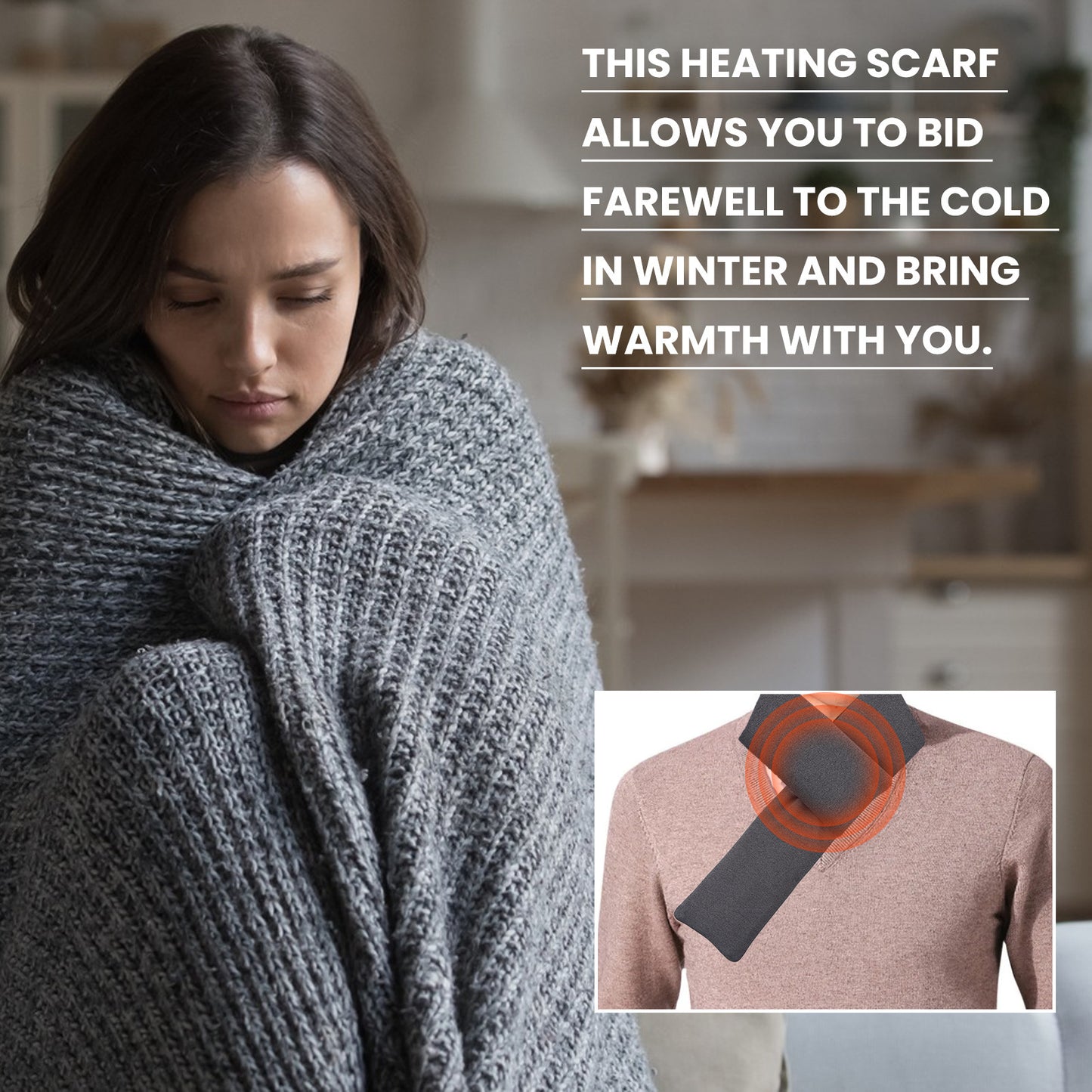 Winter Neck Protection Hot Compress Cold-resistant Heating Scarf