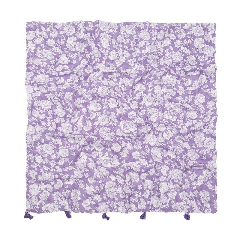 Little Flower Twill Cotton Scarf Shawl