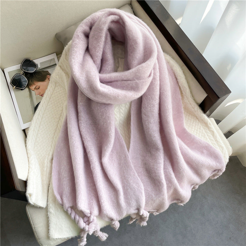 Fashionable Cashmere Scarf With Tassels