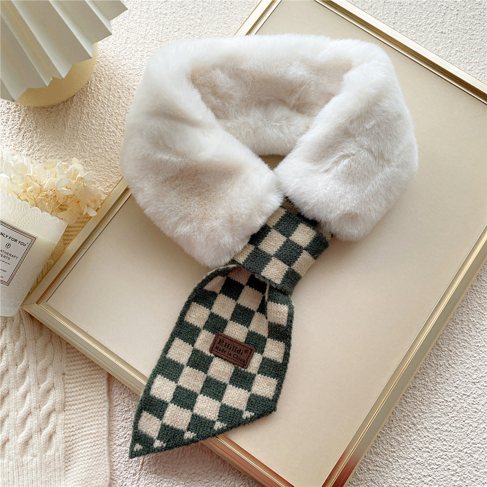 Collar Rex Rabbit Fur Winter Cross Scarf