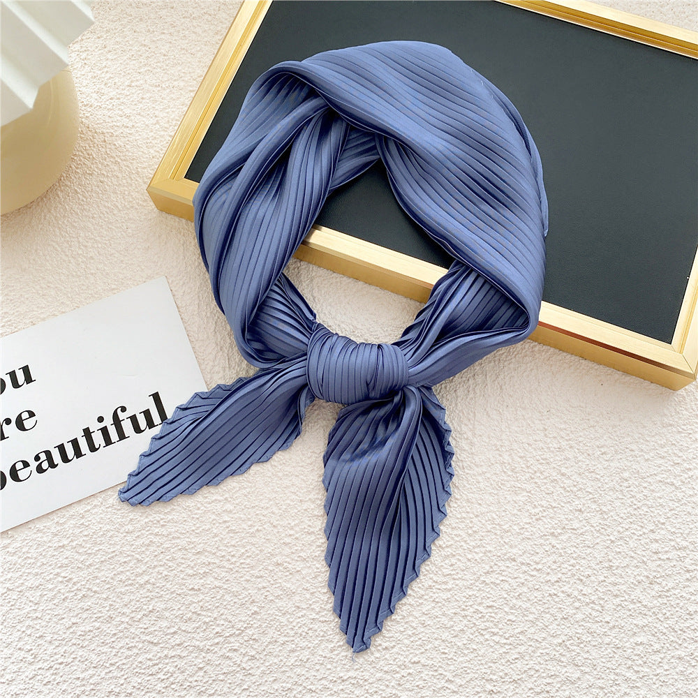 Women's Fashion Solid Color Pleated Scarf