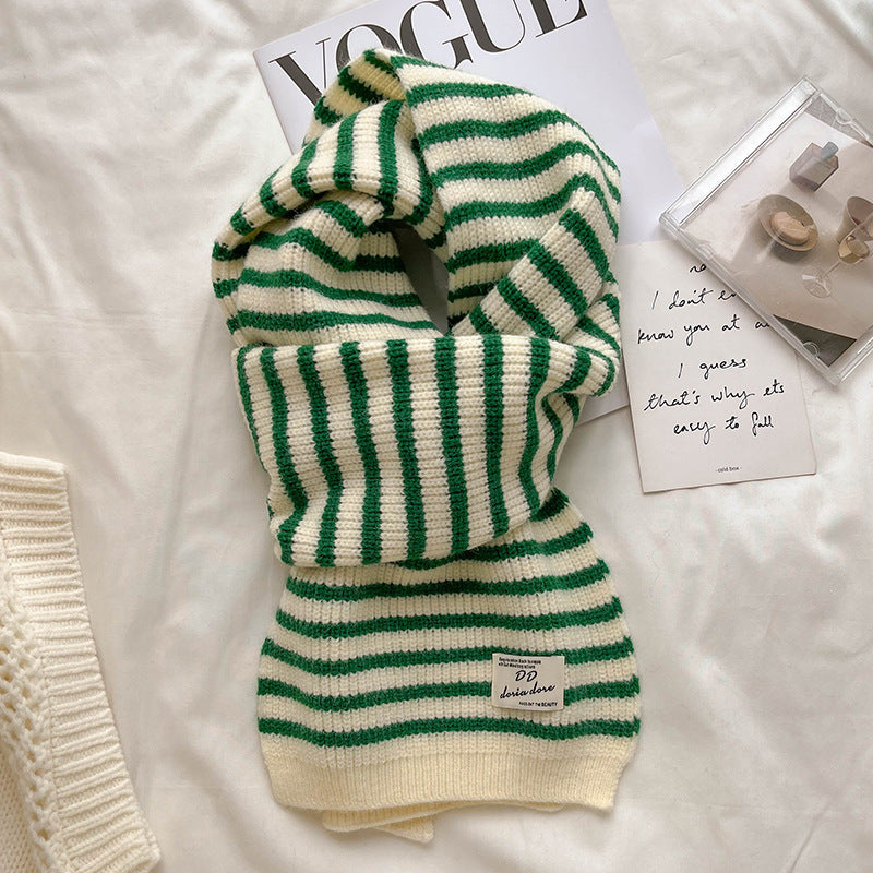 Warm Striped Thickened Student Couple Scarf