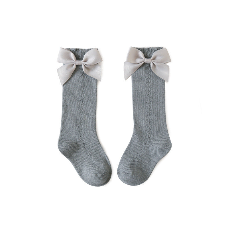 Children's New Hollow Mesh Bow Socks