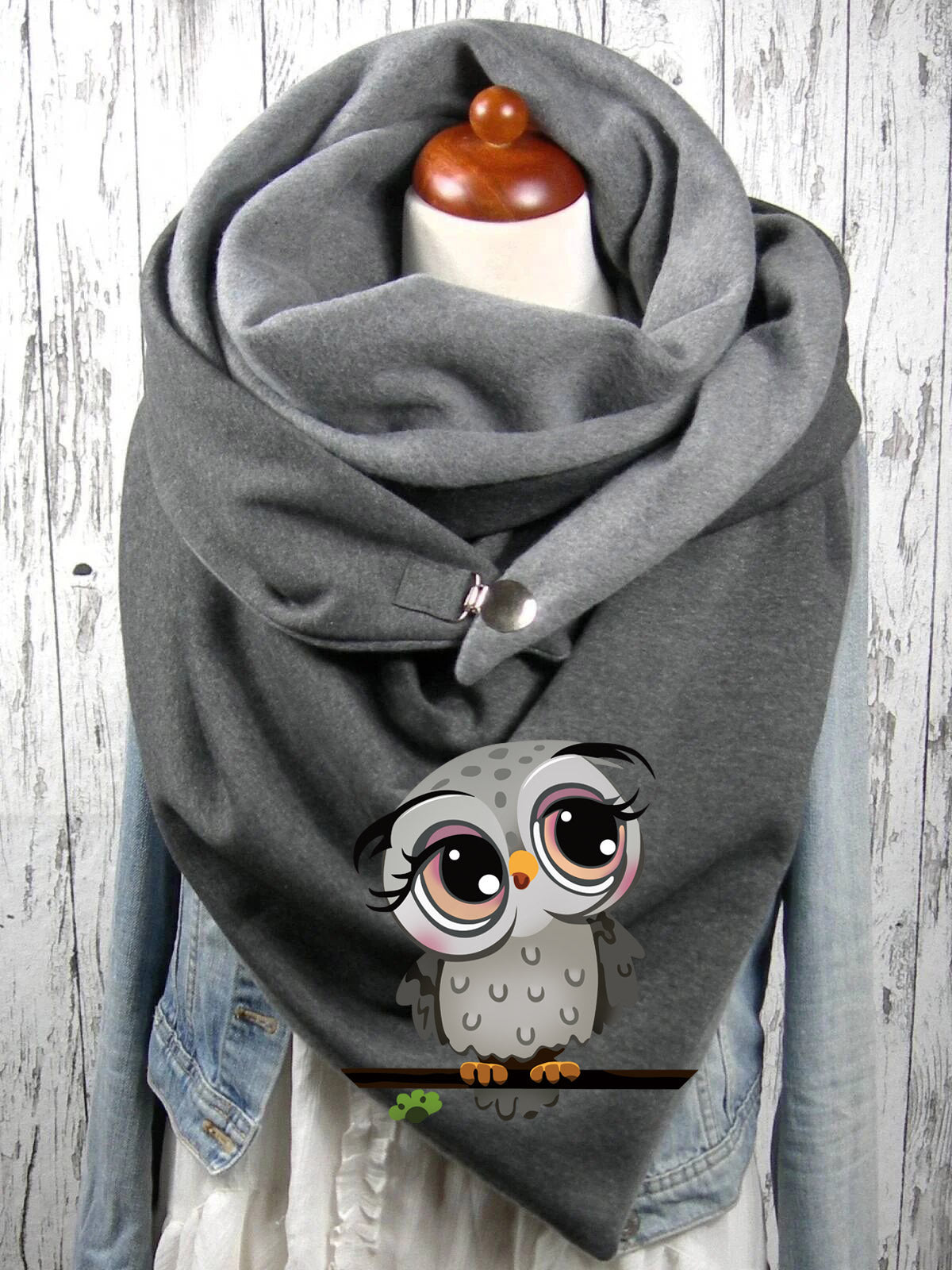 Women's Cotton Malaysia Warm Button Scarf