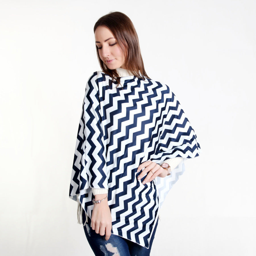 Shy Striped Nursing Shawl Scarf Mosquito Net Car Towel Anti-exposure